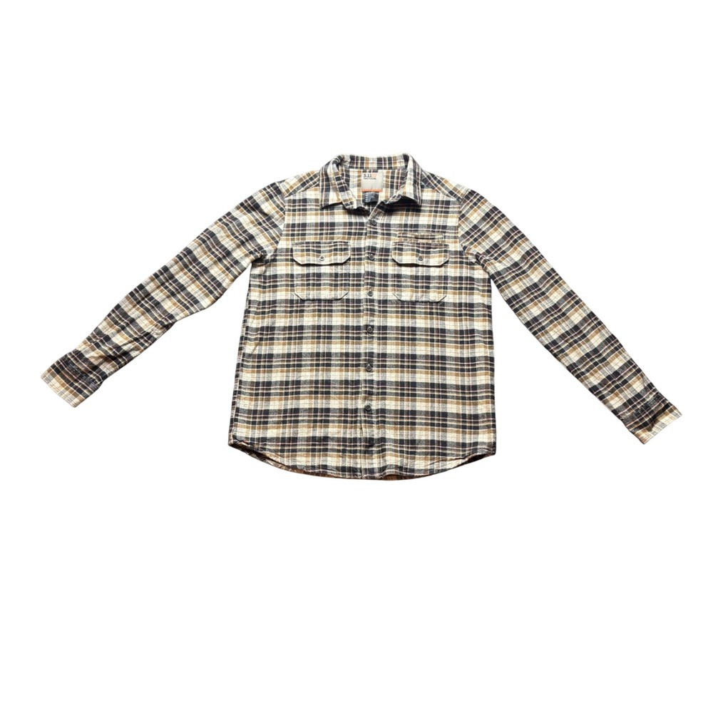 5.11 Tactical Shirt Mens Small Brown Black Plaid Long Sleeve Button Up Pockets